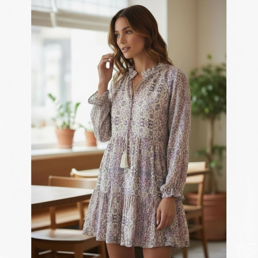 Roller Rabbit Odila Janni Long Sleeve Boho Dress Sz S